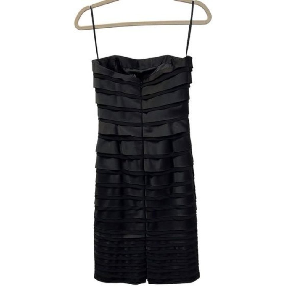White House Black Market NWT Black Strapless Ribbon Cocktail Dress - Picture 9 of 9